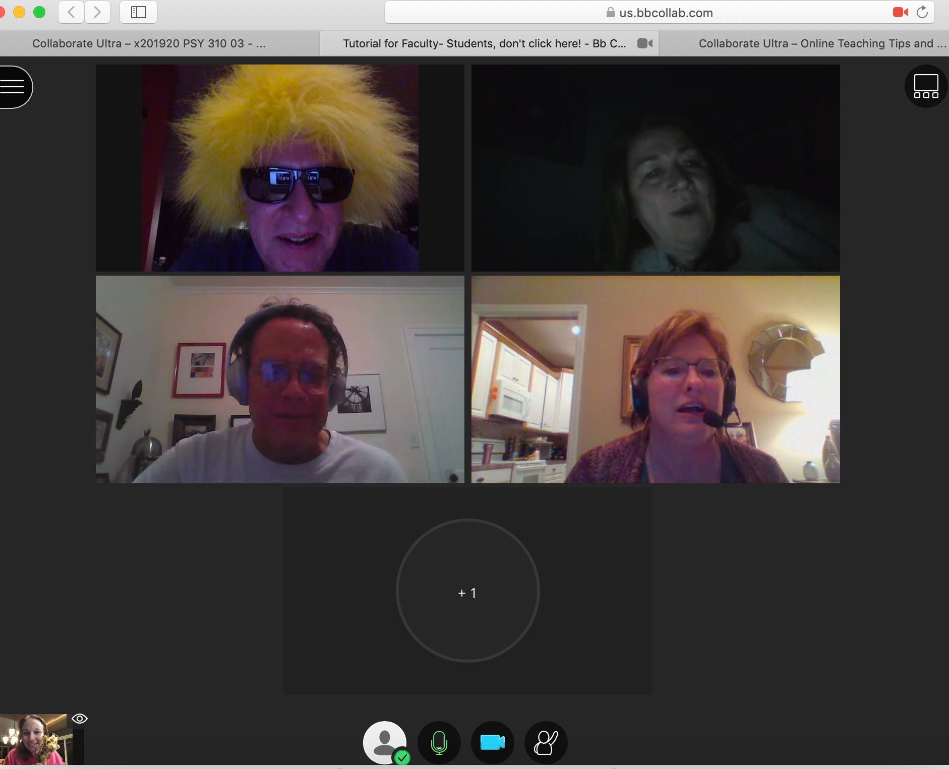 Psychology faculty being jovial on a Zoom meeting